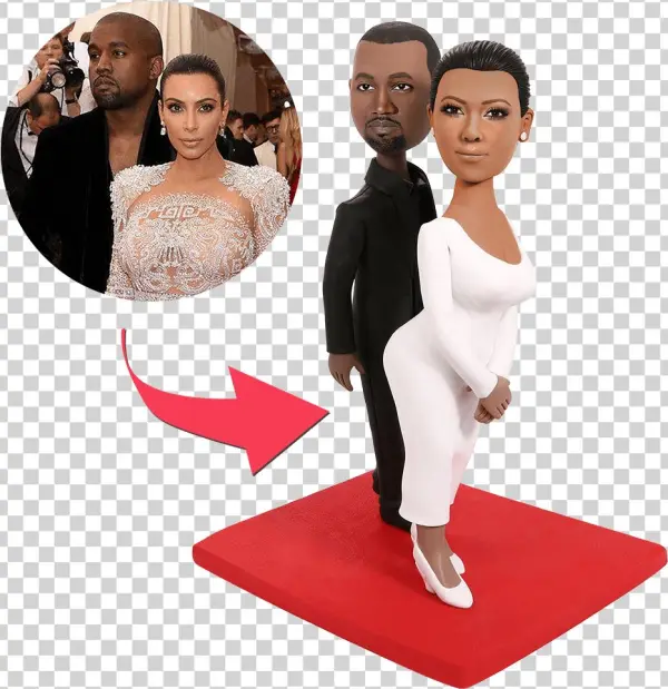 Kanye And Kardashian Custom Bobbleheads - Figurine