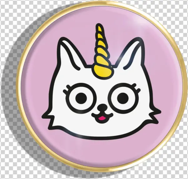 Unicorn Cat - Gold - Cartoon