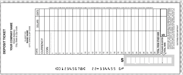 Deposit Ticket - 4000-2 - Diagram