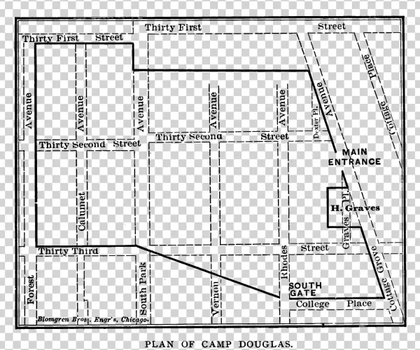 Plan Of Camp Douglas, 1864-65 - Diagram