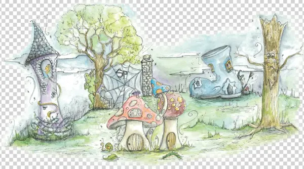 Stockeld Park Footer - Watercolor Painting