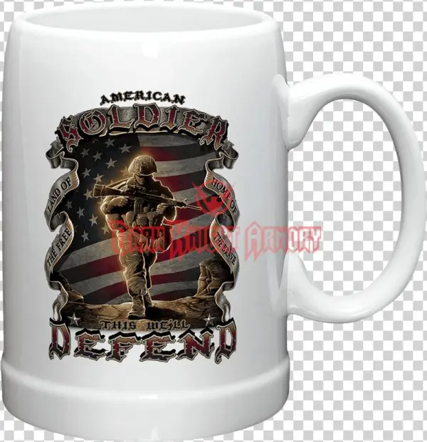 American Soldier Defend Stoneware Mug - Erazorbits Erazor Bits Mm112 20oz American Soldier