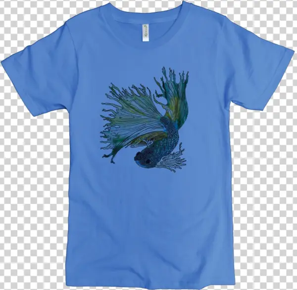 Betta Fish Printed On Men's Classic Crew