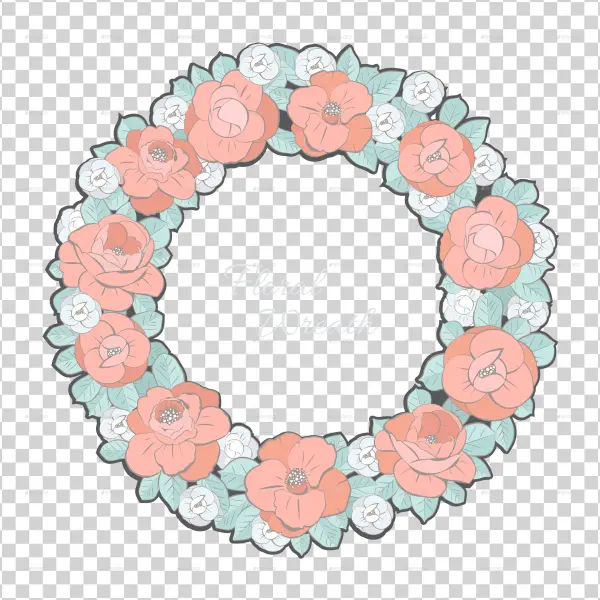Floral Wreath Color Floral Wreath Color - Circle