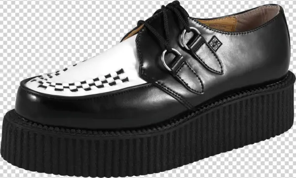 T.u.k. Shoes Viva High Black And White Leather Creepers