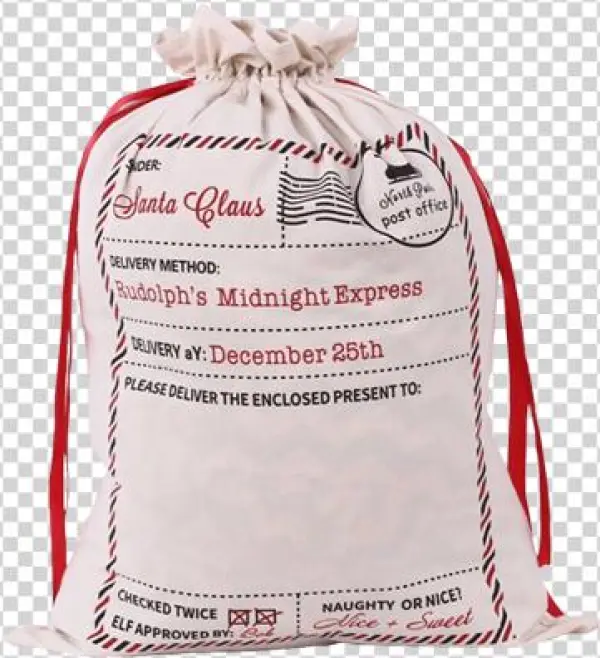 White-sack - Any Style, 55cm X 77cm, Three Personalised Large Christmas