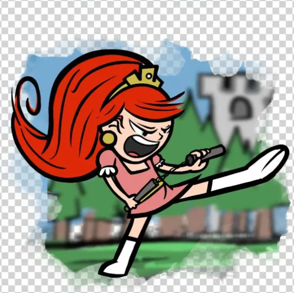 Princess Nunchucks Rev With Bg - Portable Network Graphics