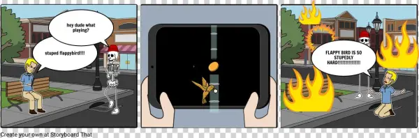 Sam Plays Flappybird - Cartoon