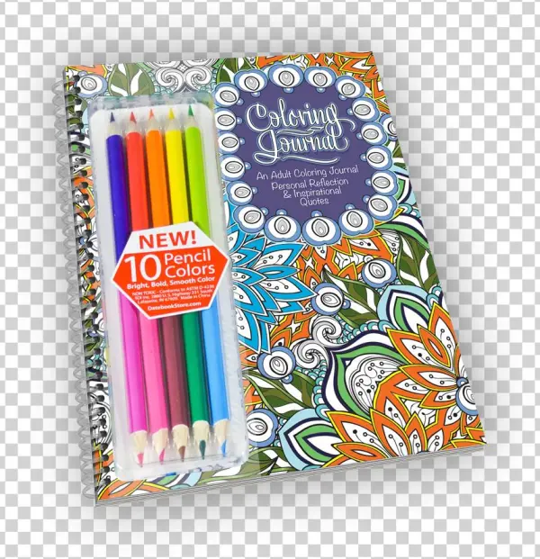 Next - Adult Coloring Journal - Includes Colored Pencils -