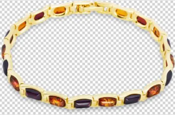 14 Carat Gold Bracelet With Light And Dark Amber - Womens Bristol Novelty Bracelet Gold Bangle Costume