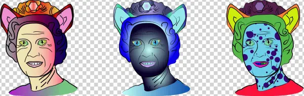 Djlavelle Triple Portrait V7 - Cartoon