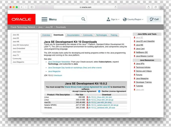 Download And Run The Java Se 10 Jdk* Installer For - Appium