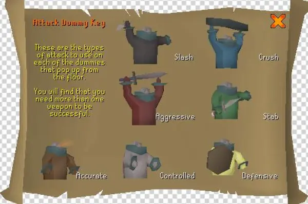 Dummy Room Attack Styles - Runescape