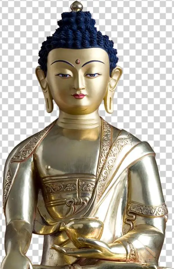 “there Is No Way To Happiness - Lord Buddha In Meditation (robes Decorated With Auspicious