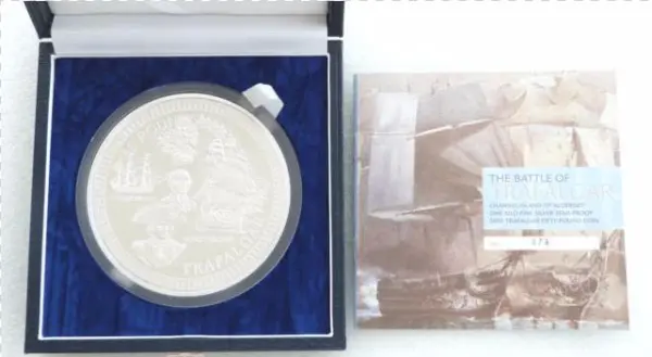 2005 Alderney Battle Of Trafalgar Fifty Pound Silver - Ramage At Trafalgar [book]