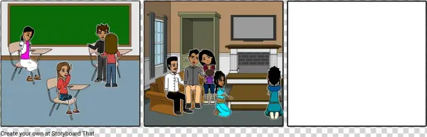 Family With Half Eygptions And Half Hispanic - Cartoon