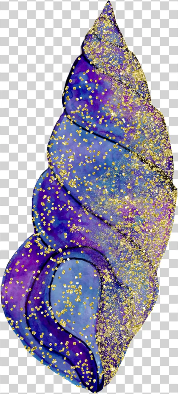 Golden Loose Powder Conch Png Transparent - Purple