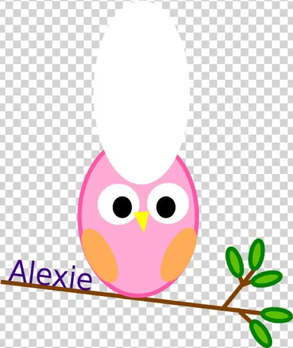 Pink Owl On A Branch Clip Art At Clker - Red Triangle Necklace ~ Vintage Plastic Cab Western