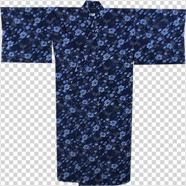 Yukata, Deluxe Flannel Flower Garden Blue - Blue
