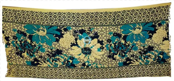 Yellow Green Screen Printed Viscose Shawl