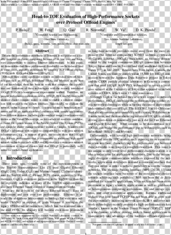 Balaji Cluster2005 Toe - Document