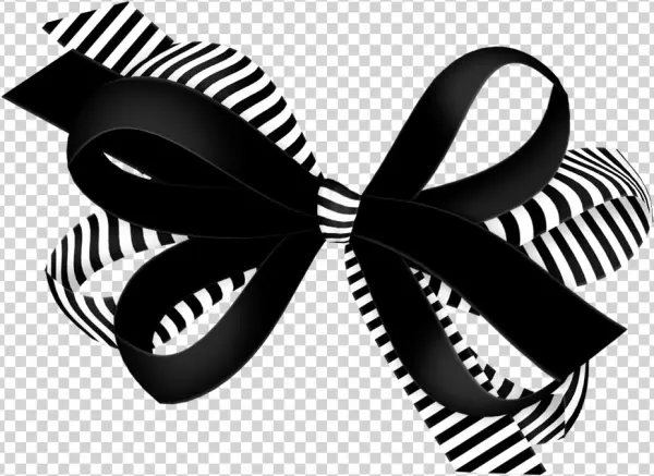 Black Ribbon Bow Png