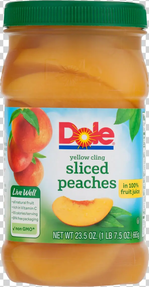 Dole Yellow Cling Sliced Peaches In 100% Fruit Juice, - Dole Yellow Cling Peaches Diced In 100% Fruit Juice