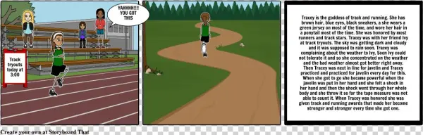 Running And Track Goddess - Cartoon