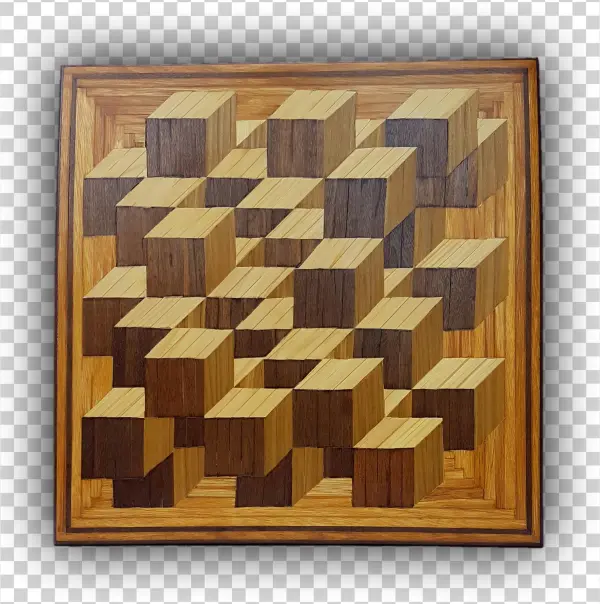 069 Lot Of Cubes - Plywood