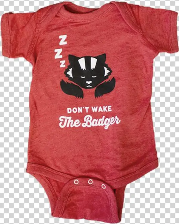 Badger Onesie Front Red Grande - Wisconsin