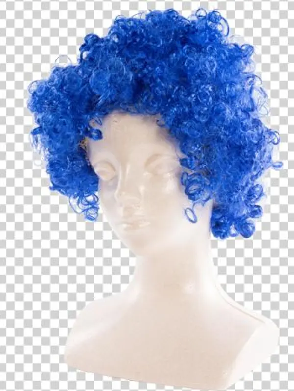 Blue Curly Party Wig - Blue