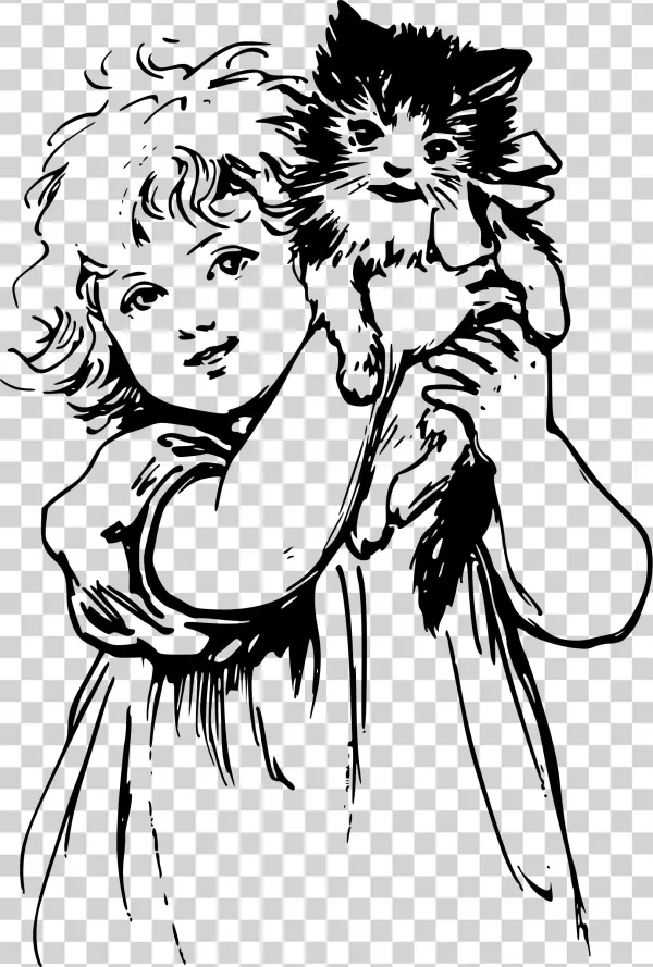 This Free Icons Png Design Of Victorian Girl With Kitty