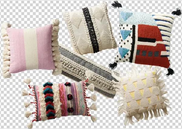 Anthro Pillows - Red Motif Pillows By Anthropologie, Embroidered Rami