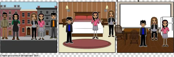 At Mexico With Grandparents And Friends - Cartoon