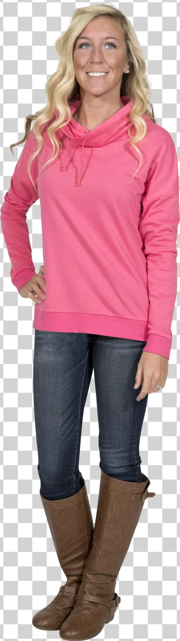 F18 Cowl Pink - Simply Southern Long Sleeve Cowl Neck Pullover For