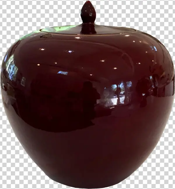Lidded Maroon Pot