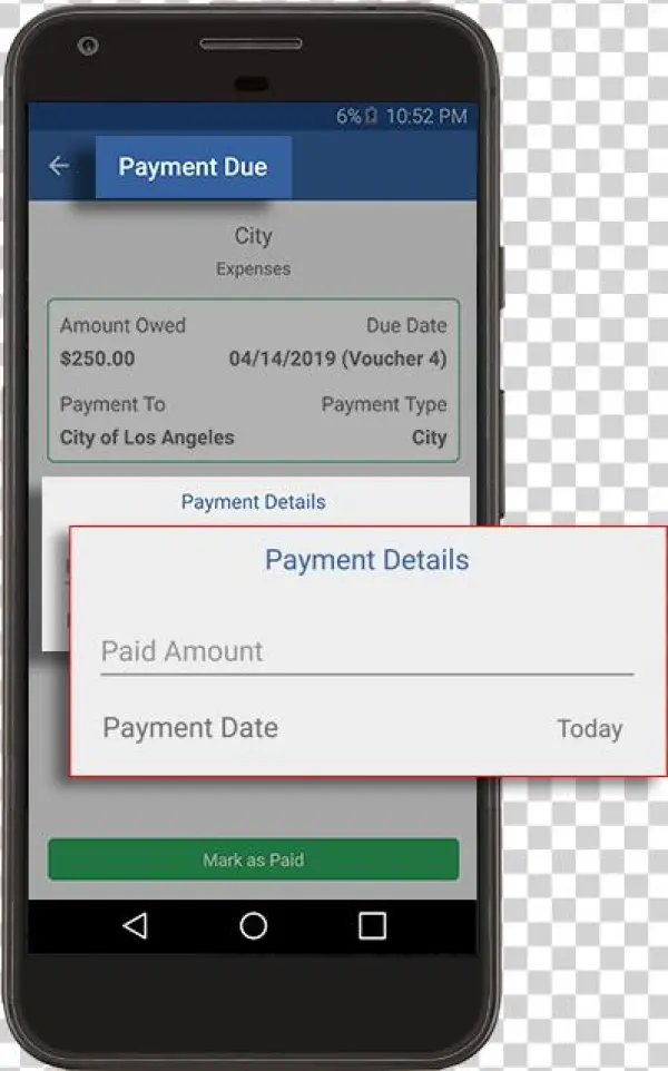Mark Paid Form - Signature