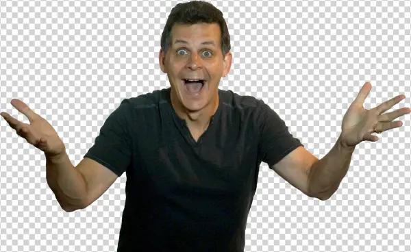 Mark Simon Expressive Arms Out, Black Shirt - Orator