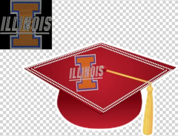 College Logo Rhinestone Graduation Cap Iu True 31 Custom