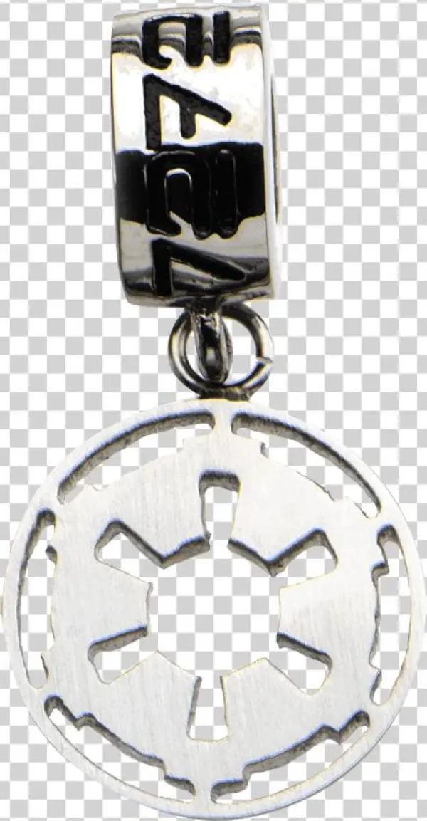 Galactic Empire Stainless Steel Dangle Charm - Stainless Steel Star Wars Galactic Empire Symbol Dangle