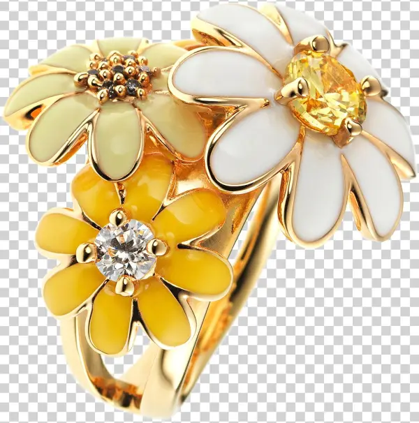 Daisy Cluster Ring Yellow - Magazine