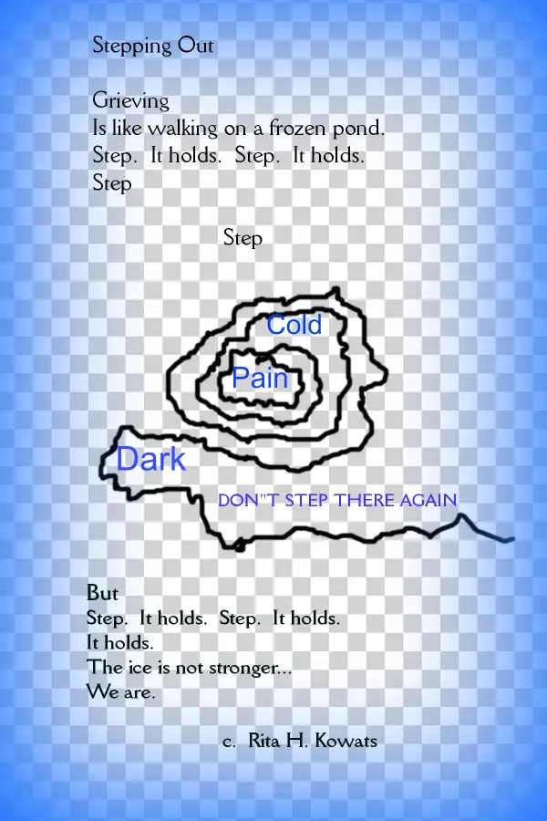 Stepping Out With Blue Border - Blue