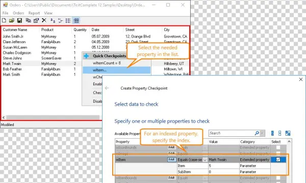 Specifying Property Index