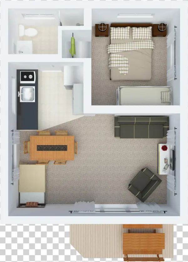 1 Bedroom Bayview Family Villa Floorplan
