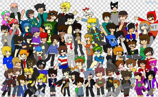 Drawn Collage Youtuber Drawing