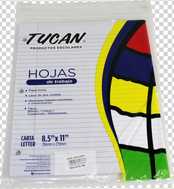 Hoja Bond Línea Carta Bolsa Plástica 100 Hojas