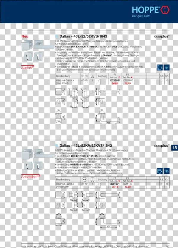Hoppe Hauptkatalog Beschlaglösungen Türbeschlag Fensterbeschlag