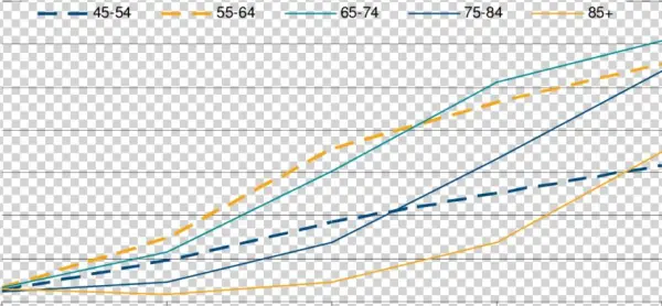 Per Cent By Age Group And Year With More Than $500