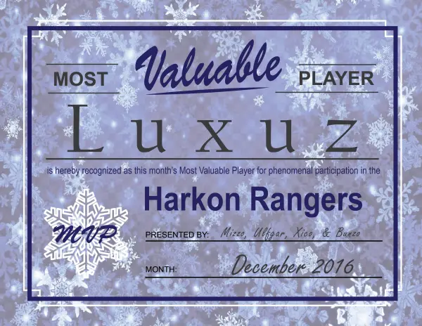 Dec 2016 Mvp