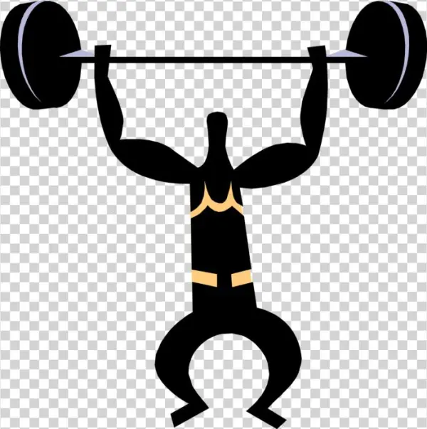 Royalty Free Download Weightlifter Lifts Weight Above